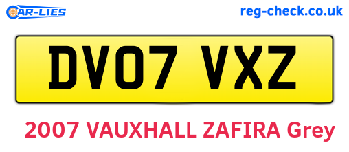 DV07VXZ are the vehicle registration plates.