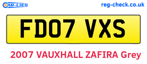 FD07VXS are the vehicle registration plates.