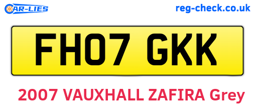 FH07GKK are the vehicle registration plates.