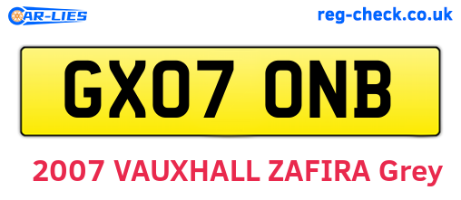 GX07ONB are the vehicle registration plates.
