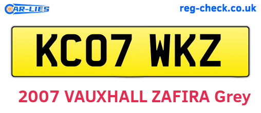 KC07WKZ are the vehicle registration plates.