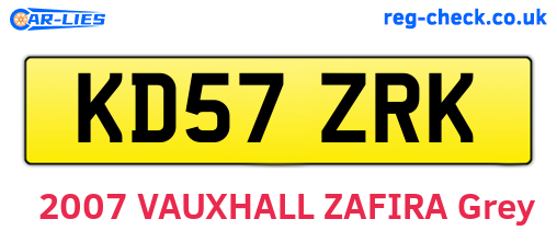 KD57ZRK are the vehicle registration plates.