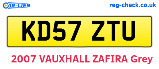 KD57ZTU are the vehicle registration plates.