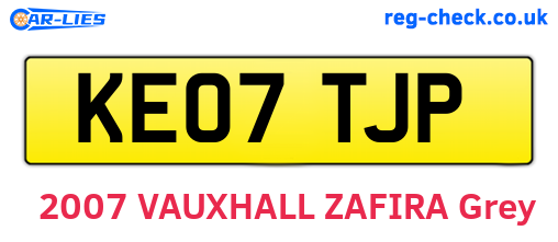 KE07TJP are the vehicle registration plates.