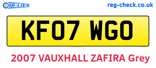 KF07WGO are the vehicle registration plates.