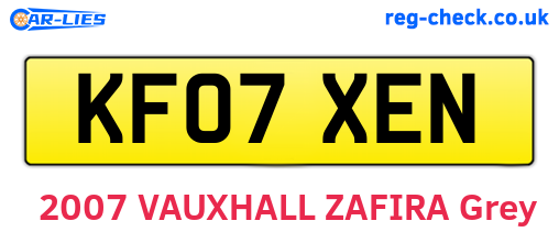 KF07XEN are the vehicle registration plates.