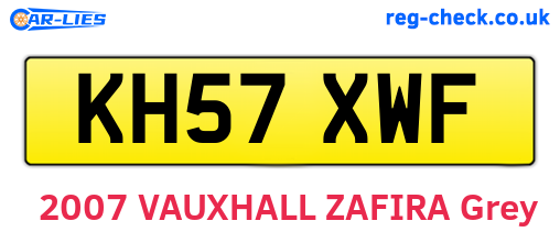 KH57XWF are the vehicle registration plates.