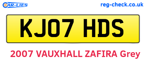 KJ07HDS are the vehicle registration plates.