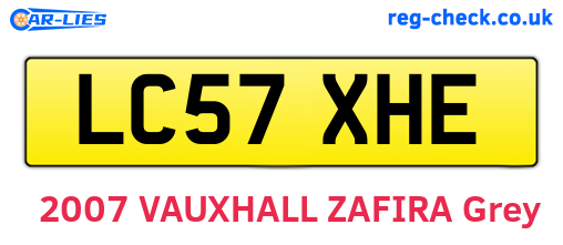 LC57XHE are the vehicle registration plates.