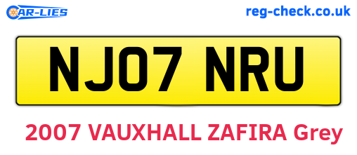 NJ07NRU are the vehicle registration plates.