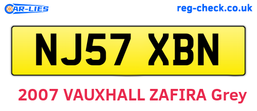 NJ57XBN are the vehicle registration plates.