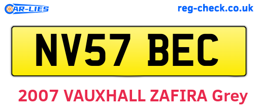 NV57BEC are the vehicle registration plates.