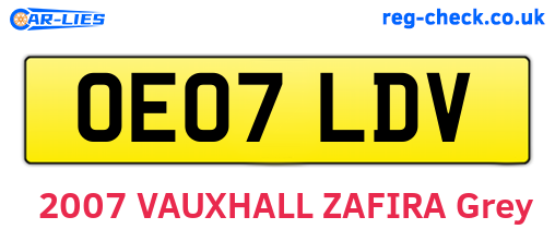 OE07LDV are the vehicle registration plates.