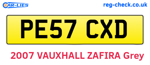 PE57CXD are the vehicle registration plates.