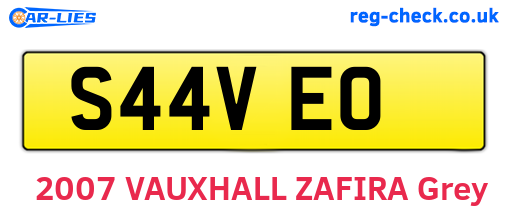 S44VEO are the vehicle registration plates.