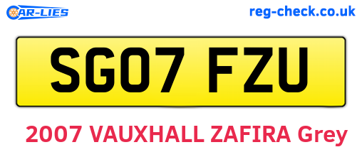 SG07FZU are the vehicle registration plates.