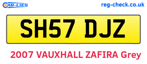 SH57DJZ are the vehicle registration plates.