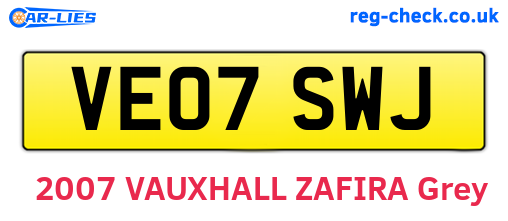 VE07SWJ are the vehicle registration plates.