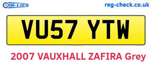 VU57YTW are the vehicle registration plates.