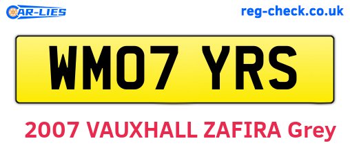WM07YRS are the vehicle registration plates.