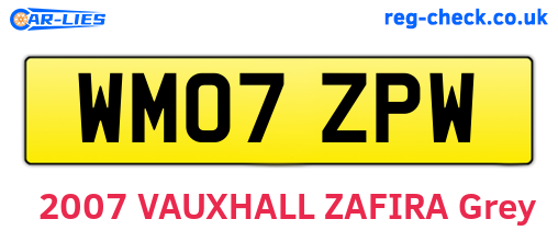 WM07ZPW are the vehicle registration plates.