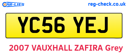 YC56YEJ are the vehicle registration plates.