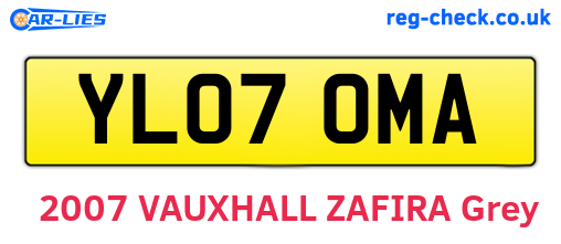 YL07OMA are the vehicle registration plates.