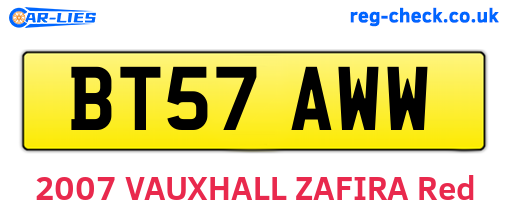 BT57AWW are the vehicle registration plates.