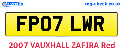 FP07LWR are the vehicle registration plates.