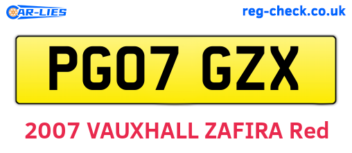 PG07GZX are the vehicle registration plates.