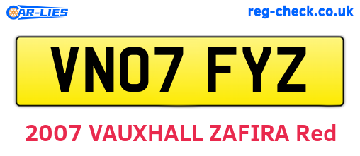 VN07FYZ are the vehicle registration plates.