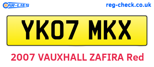 YK07MKX are the vehicle registration plates.