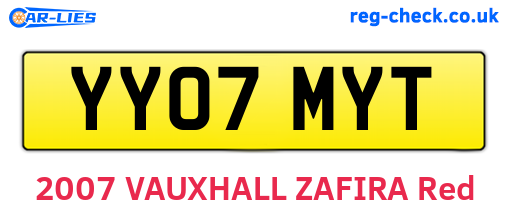 YY07MYT are the vehicle registration plates.