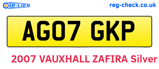 AG07GKP are the vehicle registration plates.