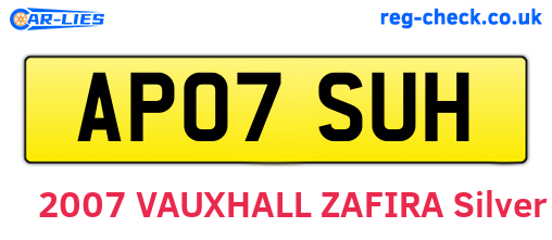 AP07SUH are the vehicle registration plates.
