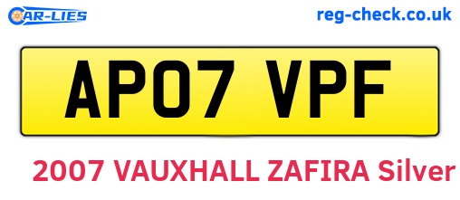 AP07VPF are the vehicle registration plates.