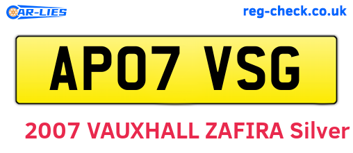 AP07VSG are the vehicle registration plates.