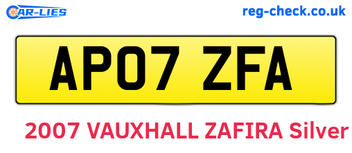 AP07ZFA are the vehicle registration plates.