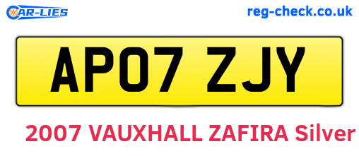 AP07ZJY are the vehicle registration plates.
