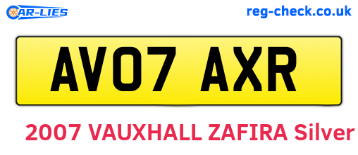 AV07AXR are the vehicle registration plates.