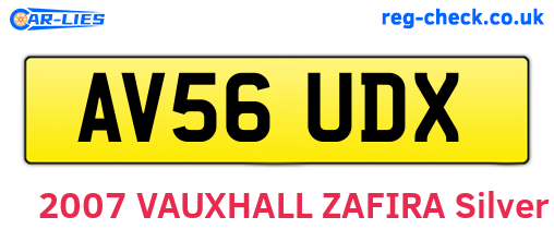 AV56UDX are the vehicle registration plates.