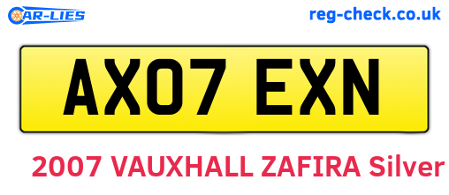 AX07EXN are the vehicle registration plates.