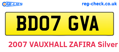 BD07GVA are the vehicle registration plates.