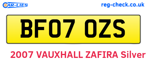 BF07OZS are the vehicle registration plates.