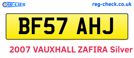 BF57AHJ are the vehicle registration plates.