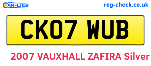 CK07WUB are the vehicle registration plates.