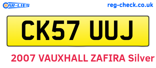 CK57UUJ are the vehicle registration plates.