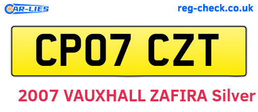 CP07CZT are the vehicle registration plates.