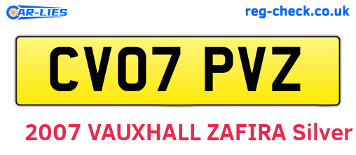 CV07PVZ are the vehicle registration plates.