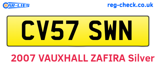 CV57SWN are the vehicle registration plates.